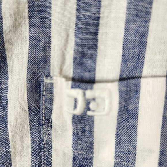 Joe's Jeans NWT Blue Stripe Cotton Linen Button Up Shirt - Picture 2 of 7